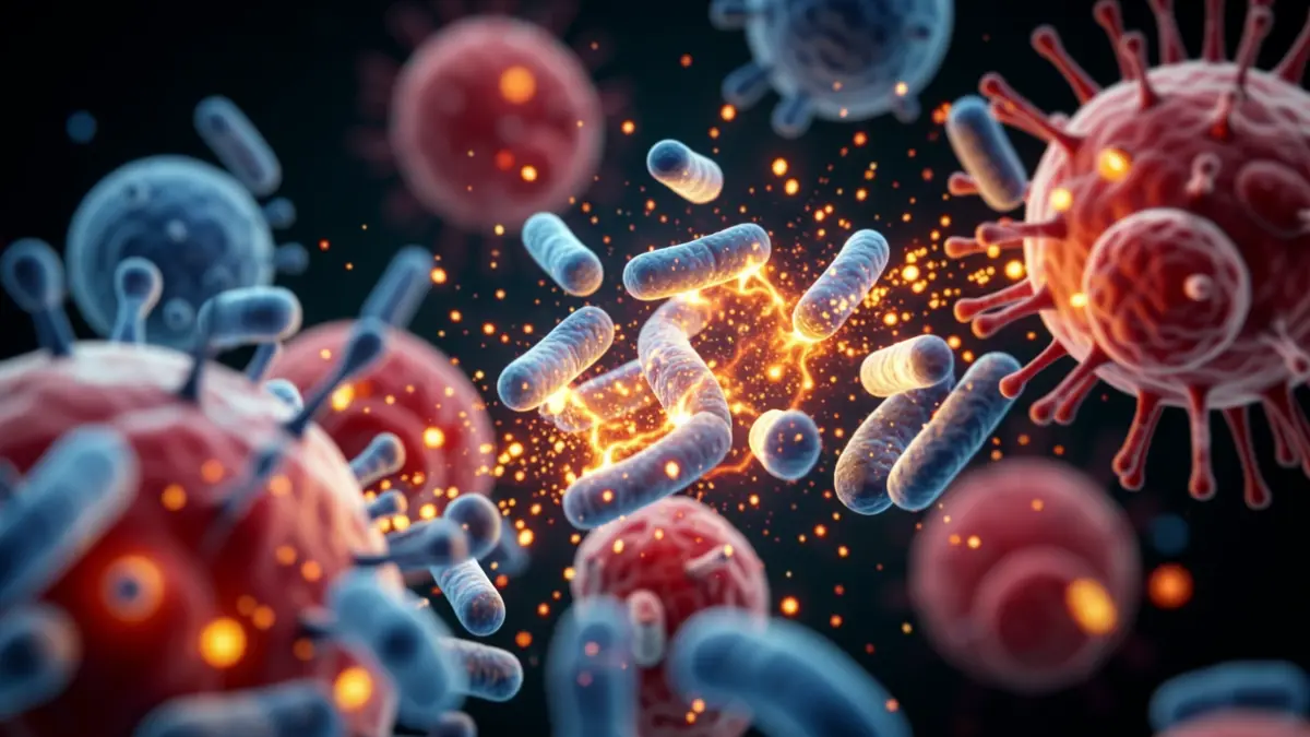 Generic image of a scientific study on immune and cancer cells.