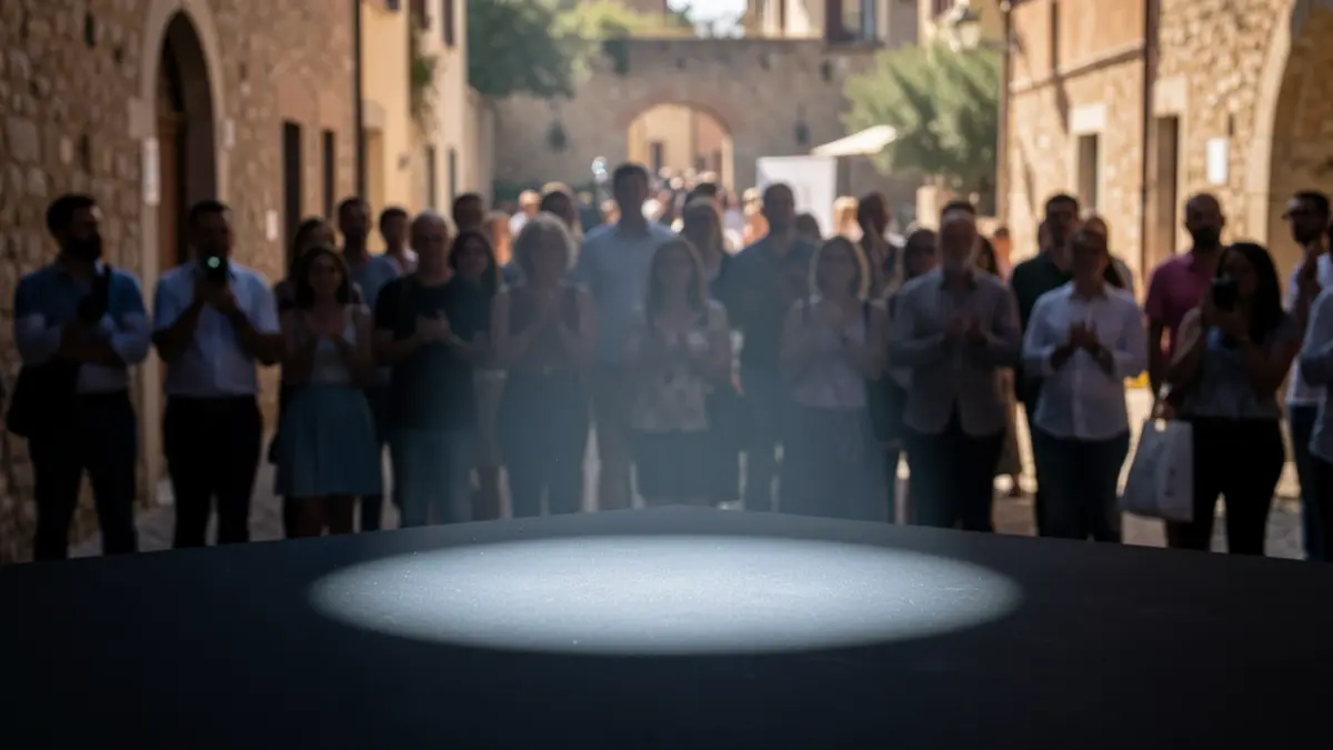 Generic image of a film festival with a film reel and audience in the background.