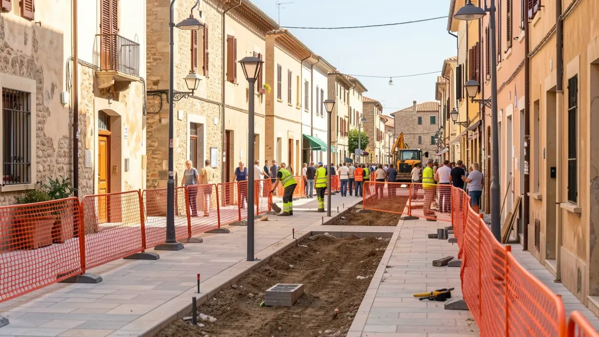 Imatge genèrica d'obres de reurbanització en un municipi valencià.