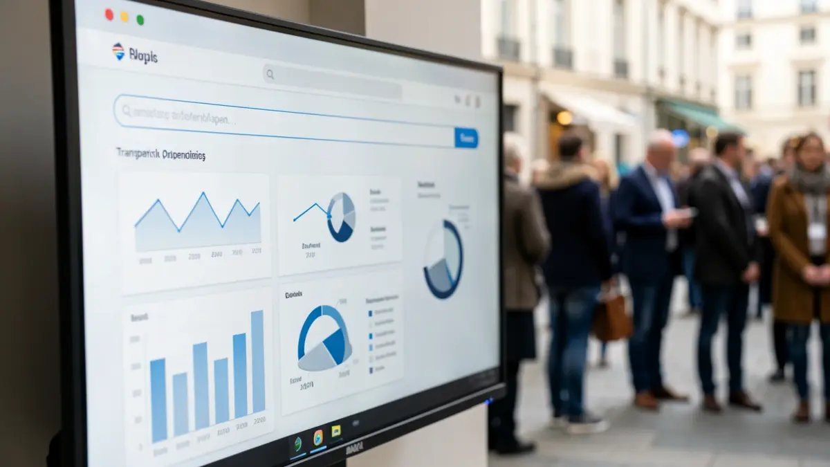Imatge genèrica d'una pantalla digital amb un portal de transparència.