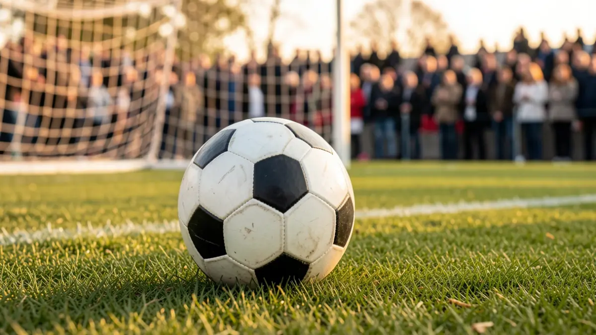 Generic image of a soccer ball on grass.