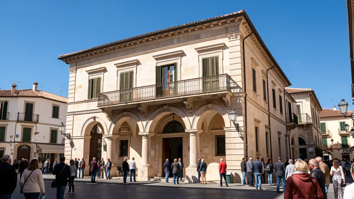 Ayuntamiento de Meliana bajo un cielo azul.