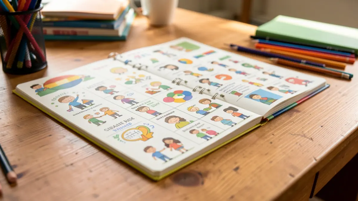 Imagen de una agenda escolar con mensajes de igualdad e inclusión.