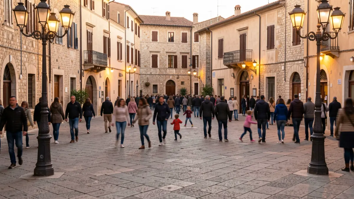 Imatge genèrica d'una plaça de ciutat mediterrània tancada al trànsit per a la celebració del Dia Europeu sense Coches.