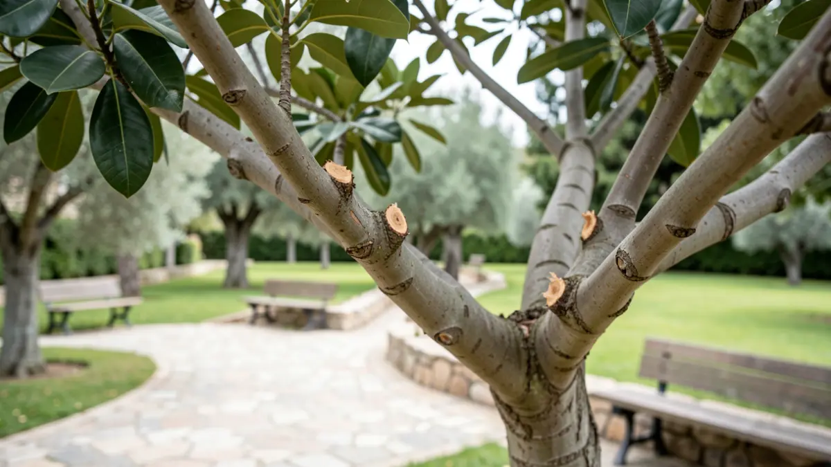 Imatge genèrica de branques d'arbre podades en un parc.