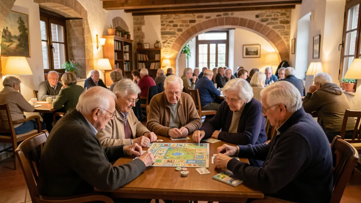 Generic image of a community center with elderly people participating in activities.