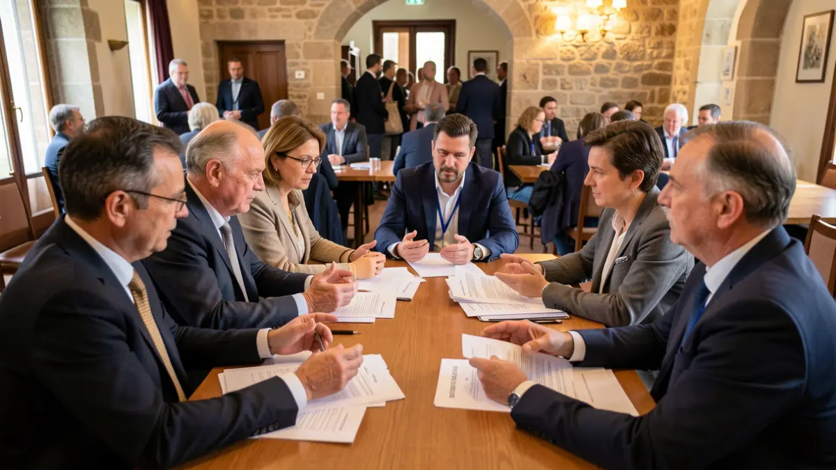 Imatge genèrica d'una reunió de representants municipals i defensors de la sanitat pública.