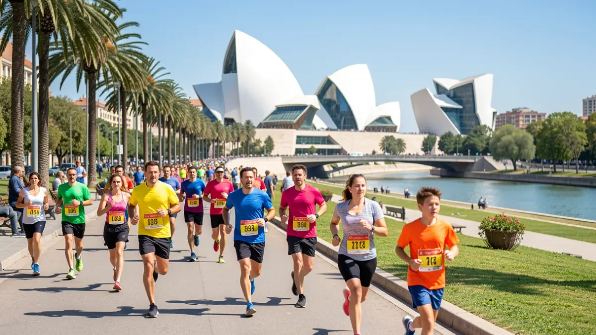 Generic image of a solidarity race in Valencia with participants on the Alameda.