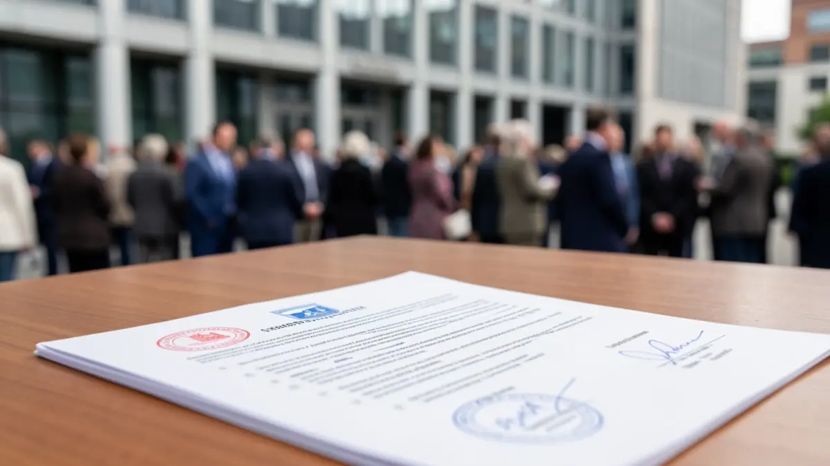 Imatge genèrica d'un document oficial amb segells i signatures.