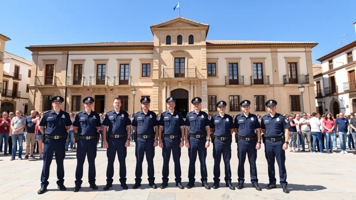 Imatge genèrica de policies davant d'un ajuntament valencià.