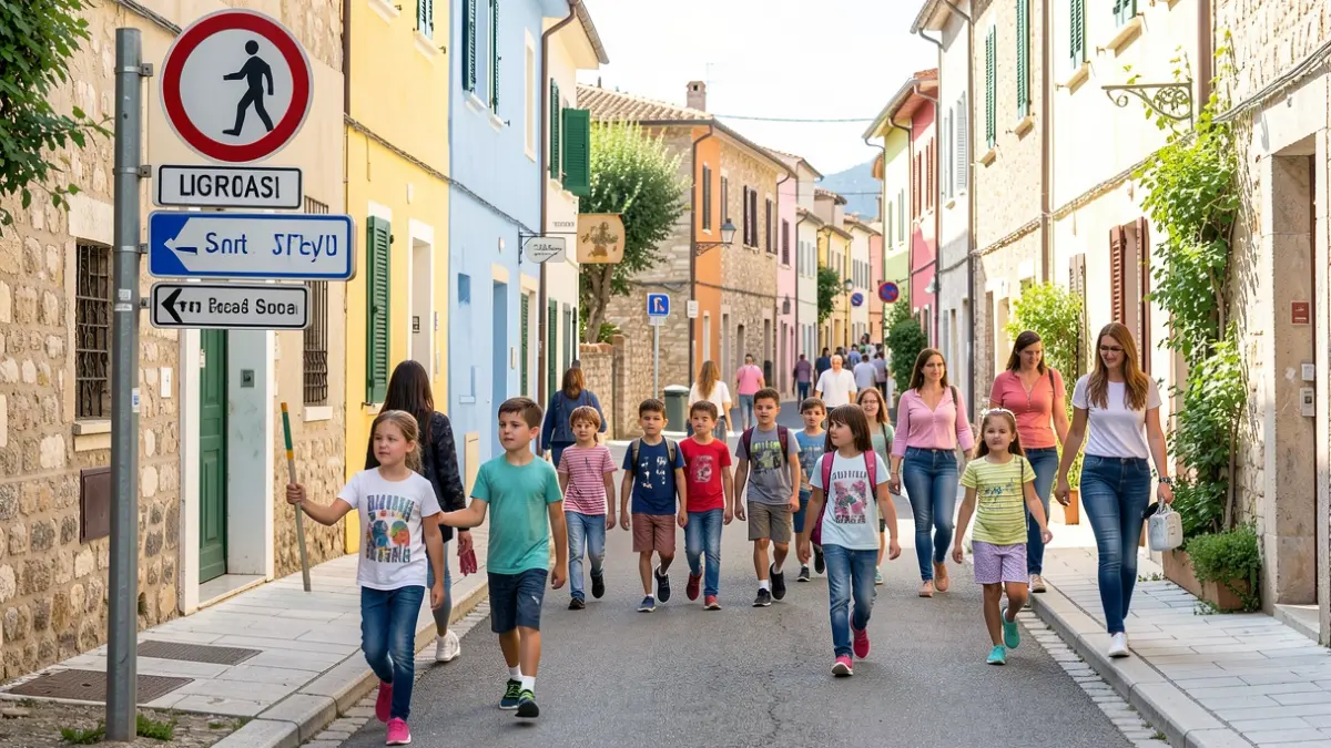 Generic image of a safe school route in a Valencian municipality.