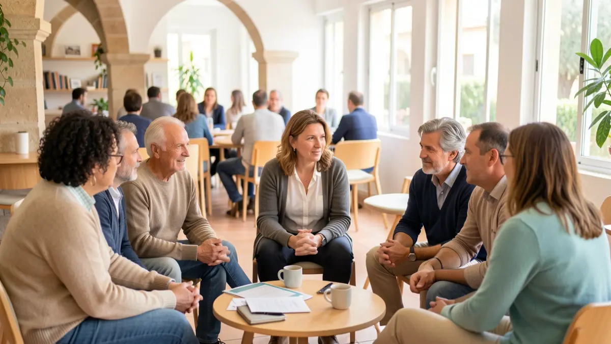 Imagen genérica de personas participando en un grupo de apoyo en Paiporta.