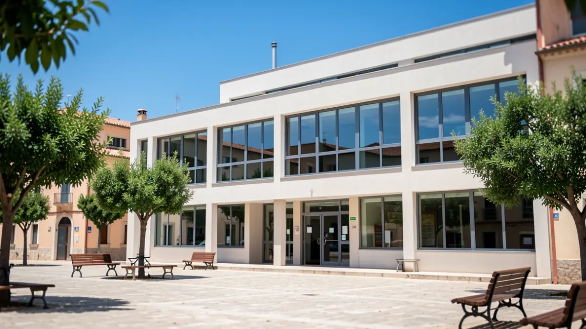 Imatge genèrica d'un edifici municipal modern amb finestrals amplis.