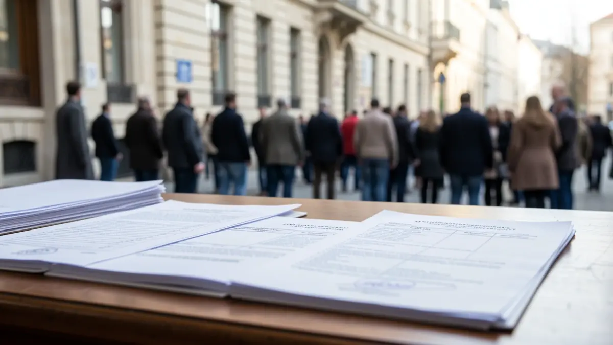 Imatge genèrica de documents oficials i fitxes de personal sobre una taula.