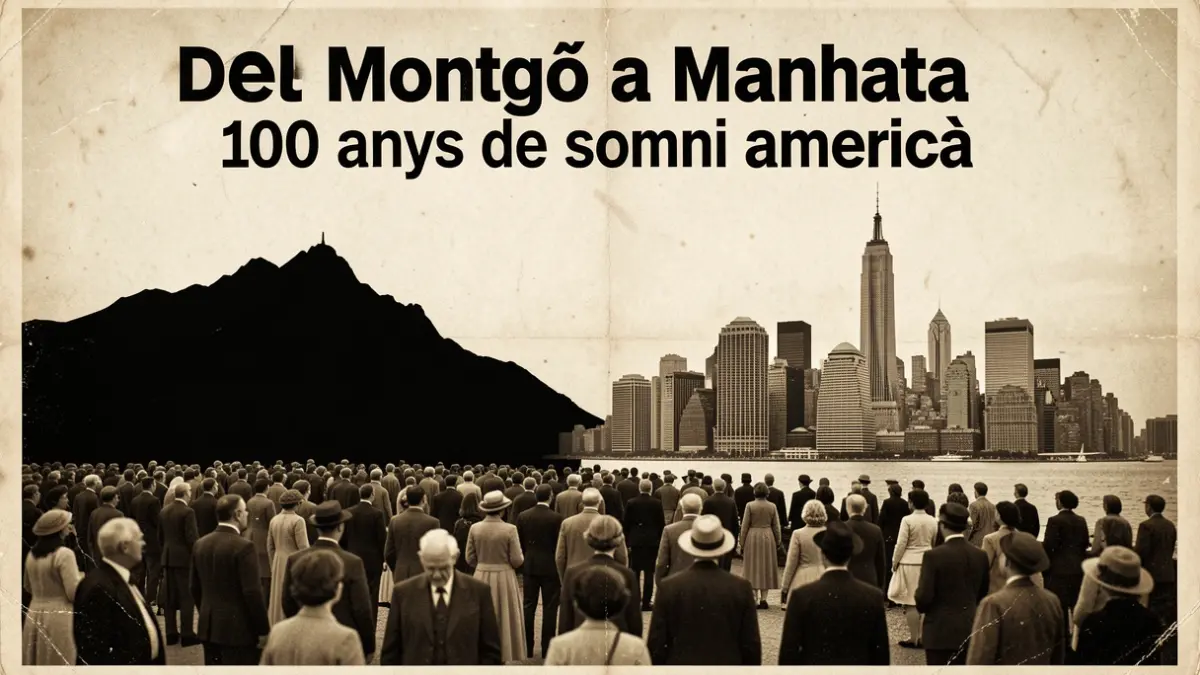 Cartell del documental 'Del Montgó a Manhattan, 100 anys de somni americà', que tracta sobre l'emigració valenciana als Estats Units.