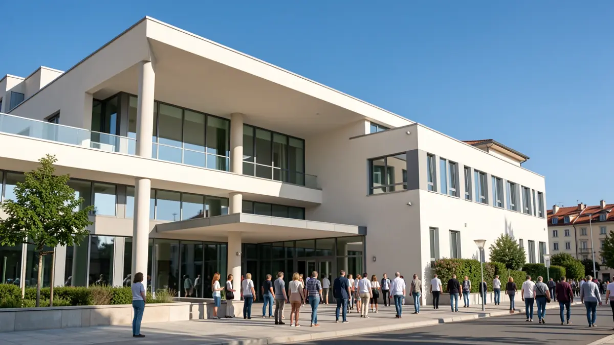 Imatge genèrica d'un centre de salut modern amb arquitectura mediterrània.
