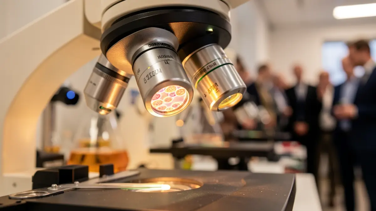 Imagen genérica de un microscopio y equipo de laboratorio.