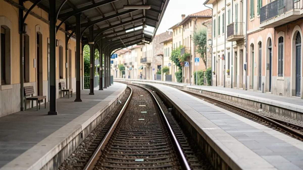 Generic image of an empty train platform with tracks.