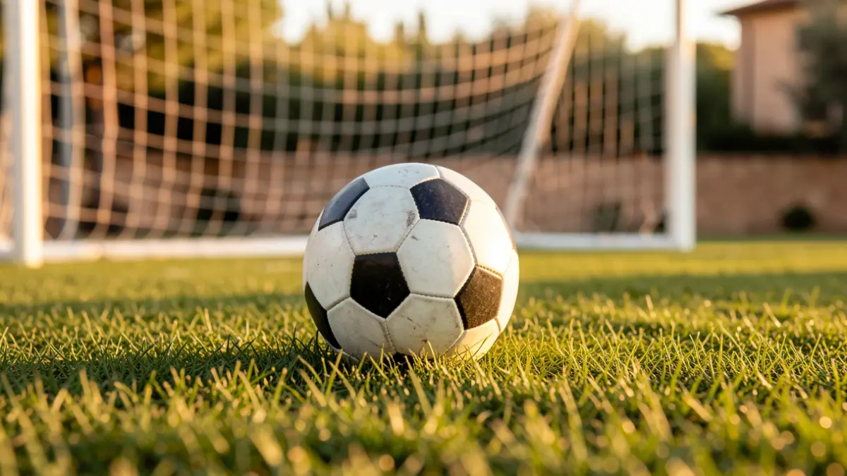 Generic image of a soccer ball on a field.