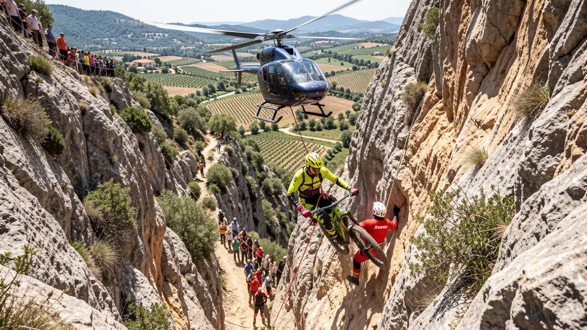 Rescue of a cyclist in a difficult-access ravine at La Fenassosa Bike Park, Banyeres de Mariola.