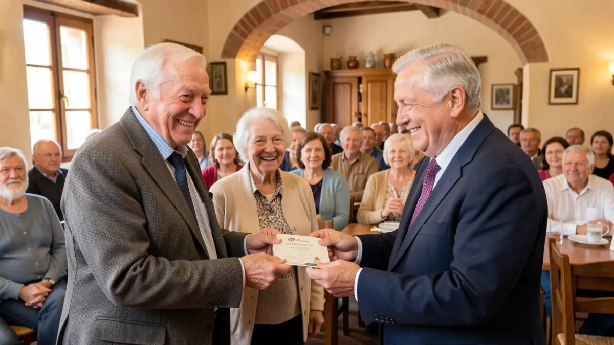 Imatge genèrica d'un acte municipal de reconeixement a persones grans.