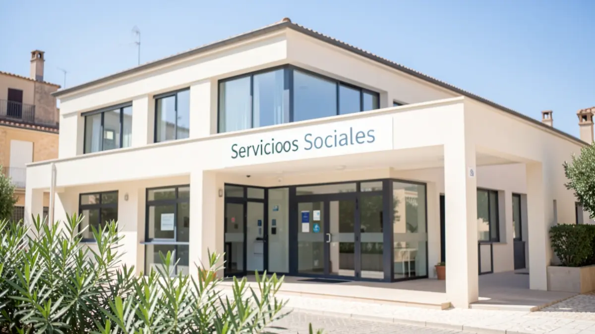 Imatge genèrica d'una extensió administrativa de Serveis Socials en un barri mediterrani.