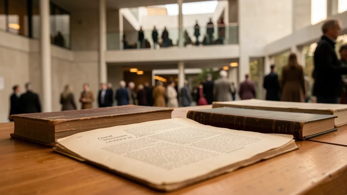Imatge genèrica de documents històrics i llibres antics sobre una taula.