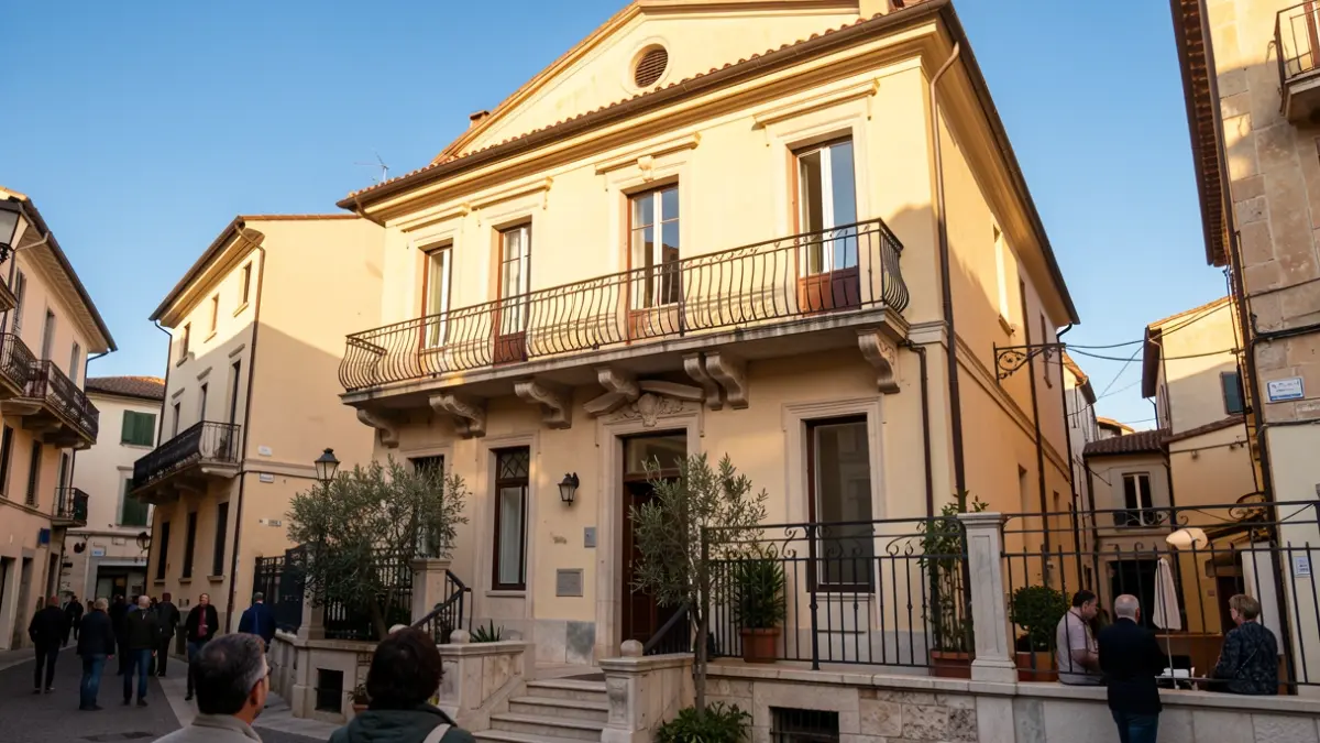 Facade of a performing arts school building in L'Alfàs del Pi.