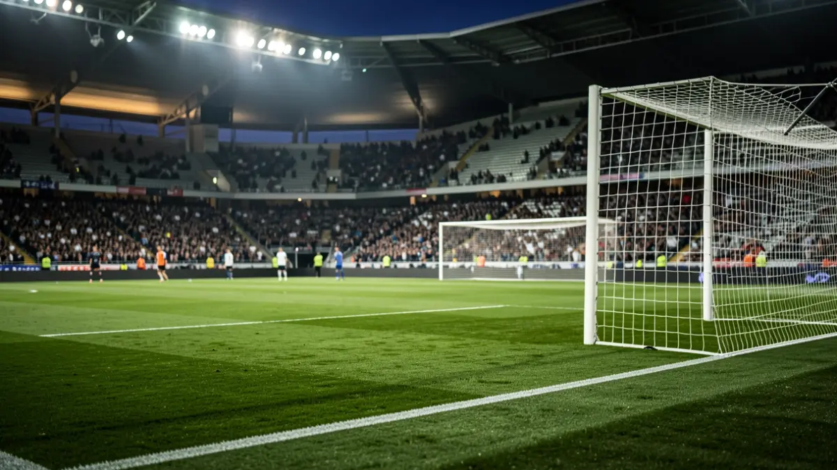 Imatge genèrica d'un estadi de futbol amb el camp i la porteria.