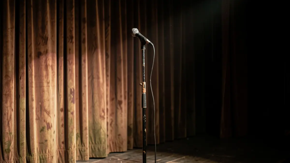 Imagen genérica de un escenario de cabaret antiguo y poco iluminado.