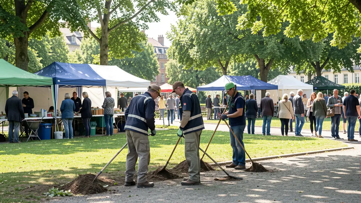 Imatge genèrica de treballadors municipals netejant una zona pública.