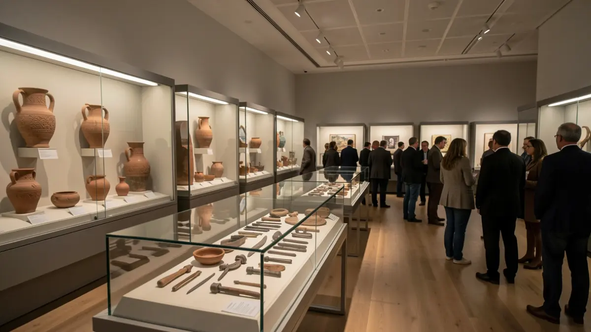 Imatge genèrica d'una exposició de peces de l'època islàmica en un museu.