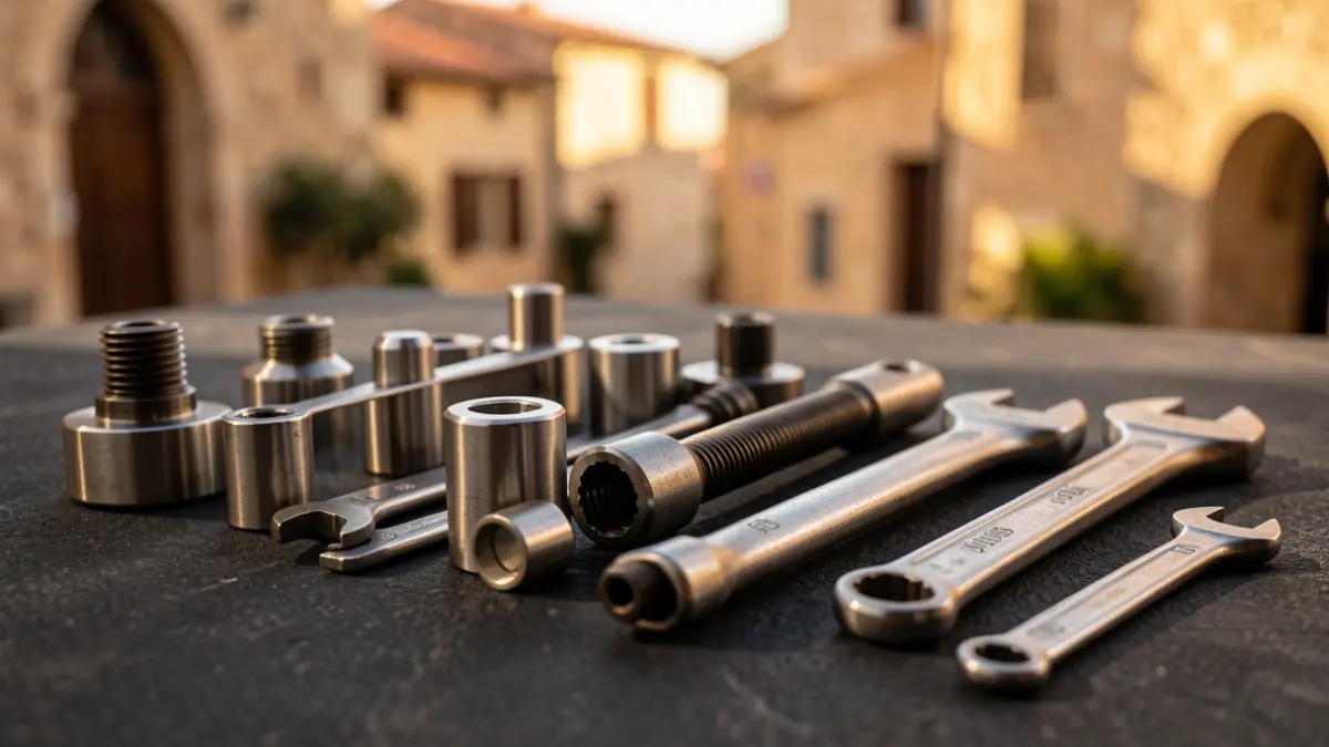 Imatge genèrica de components metàl·lics industrials i eines.