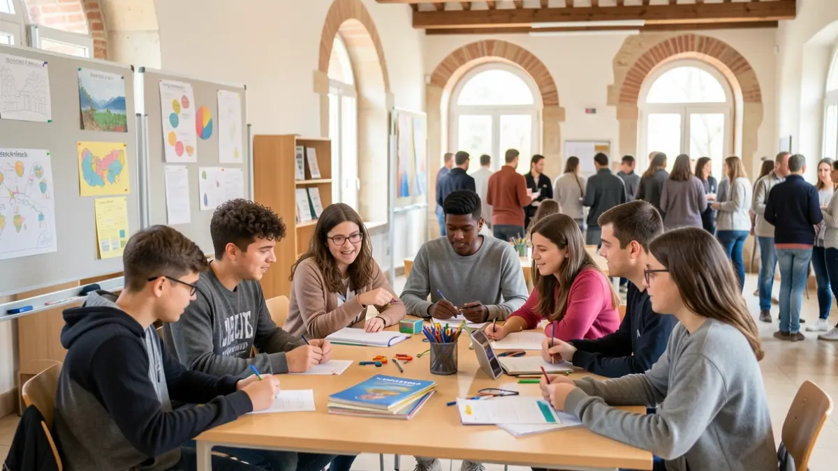 Imatge genèrica de joves estudiants participant en una jornada de formació sobre mediació i resolució de conflictes en un centre comunitari.