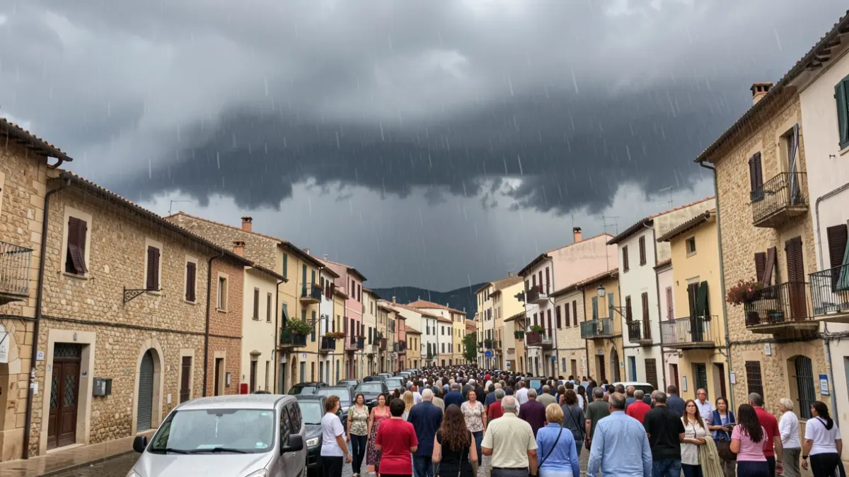 Generic image of storm clouds over L'Eliana with heavy rain.