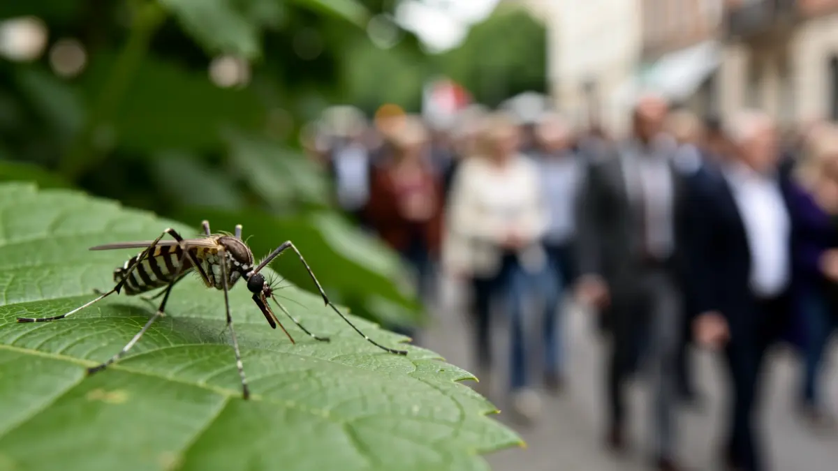 Imatge genèrica d'un mosquit sobre una fulla, simbolitzant els vectors de risc per a la salut pública.
