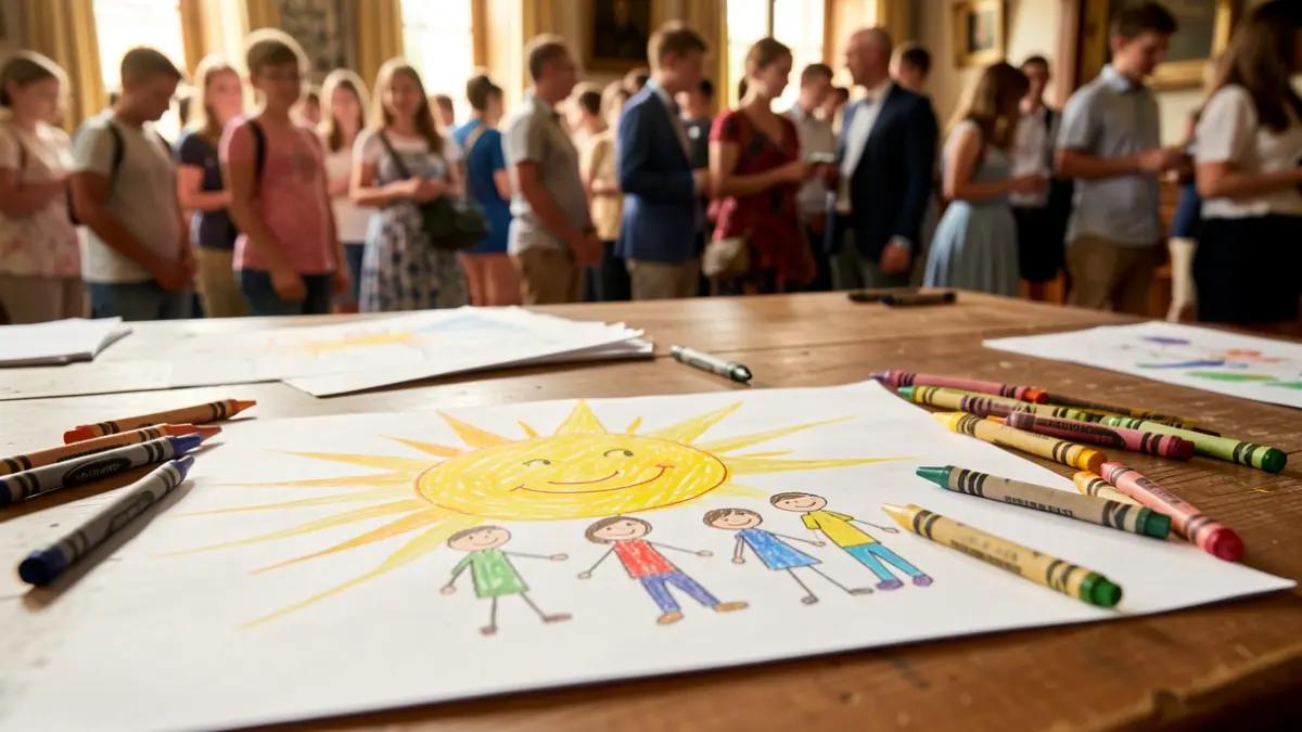 Imatge genèrica d'un dibuix infantil amb colors.