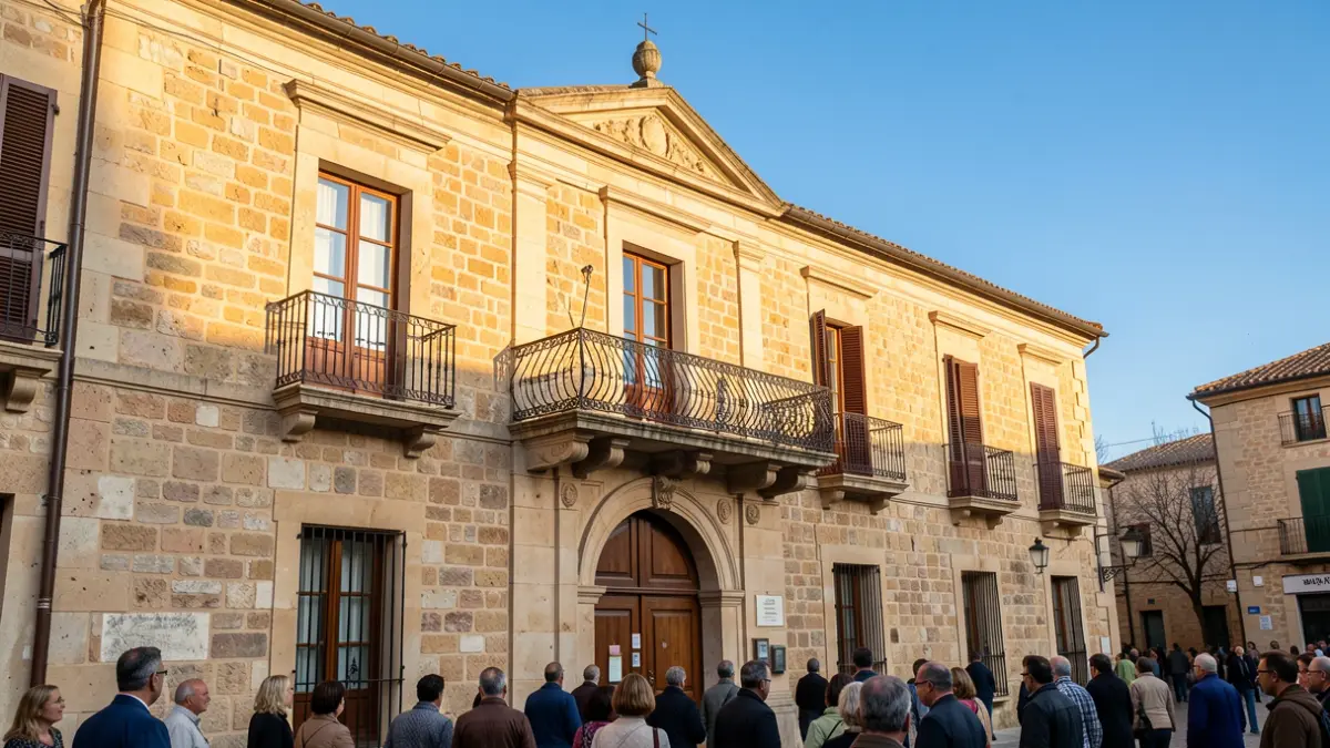 Façana de l'Ajuntament de Benetússer amb balcó i cel blau.