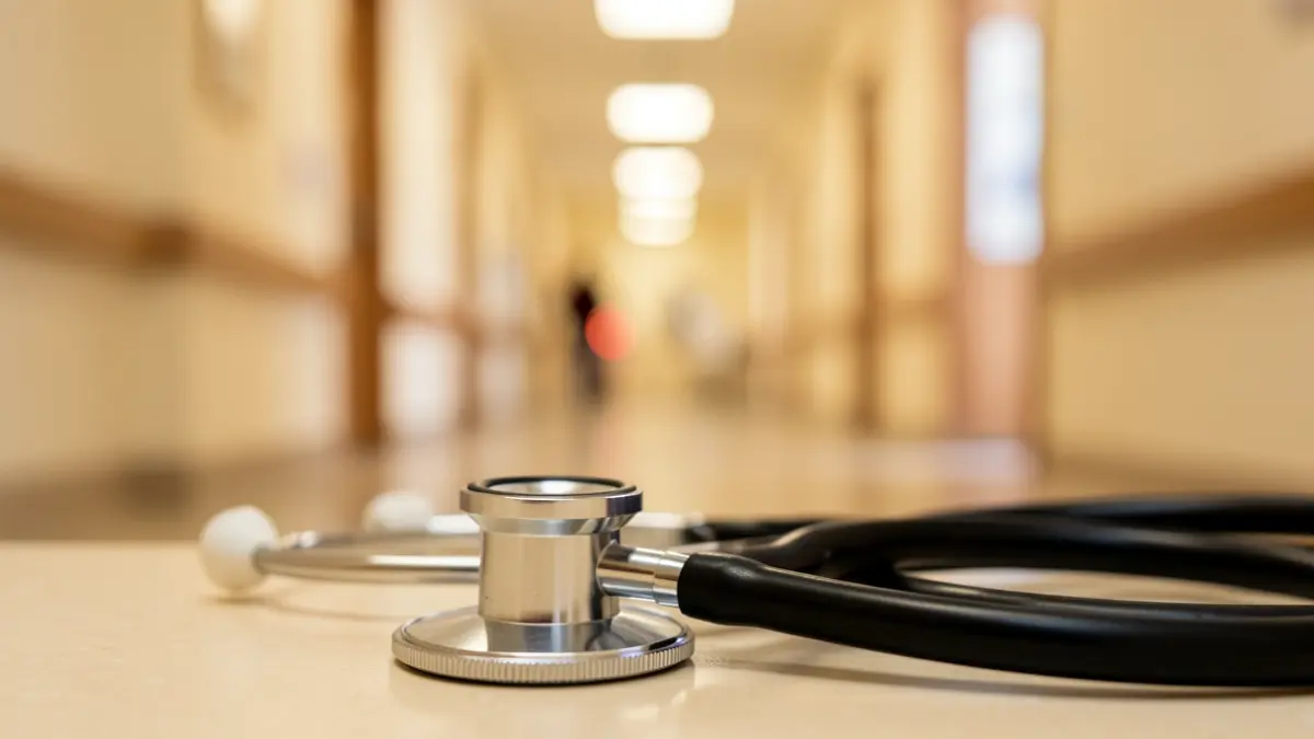 Imatge genèrica d'un estetoscopi en un hospital.