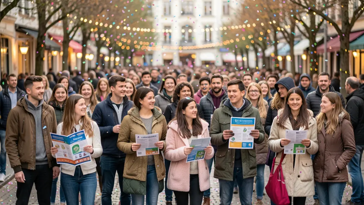 Imatge genèrica de persones en un ambient festiu, rebent informació sobre prevenció.