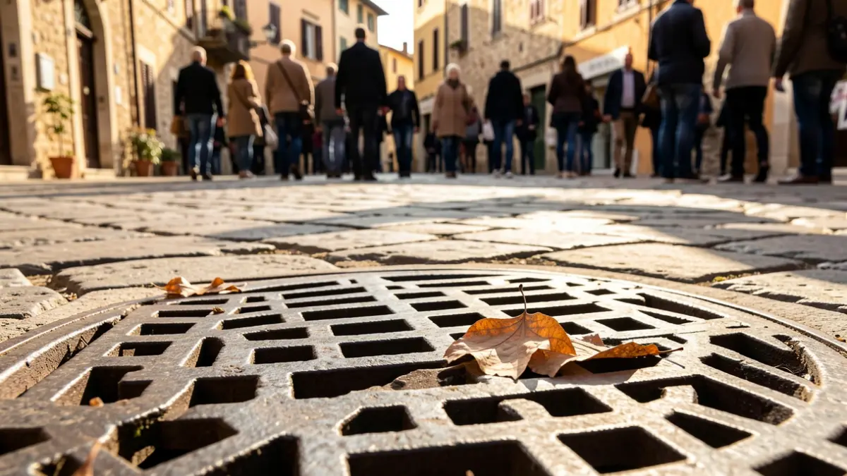 Imagen genérica de una rejilla de alcantarillado en un entorno urbano.