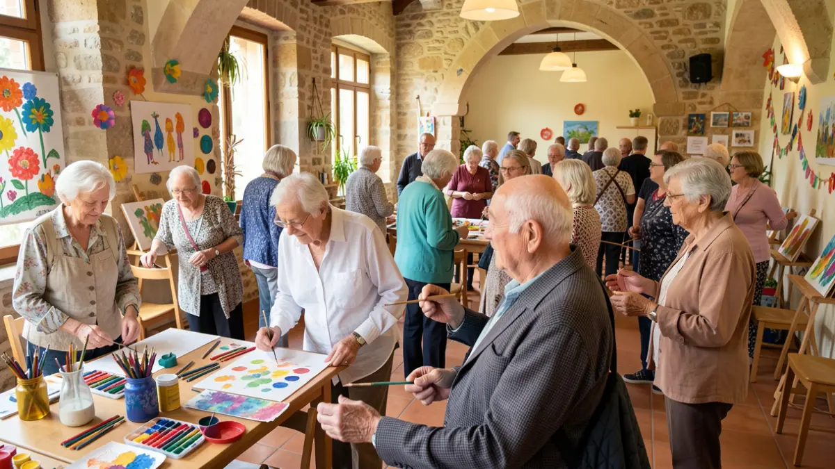 Generic image of a creative movement workshop for seniors in a community center.