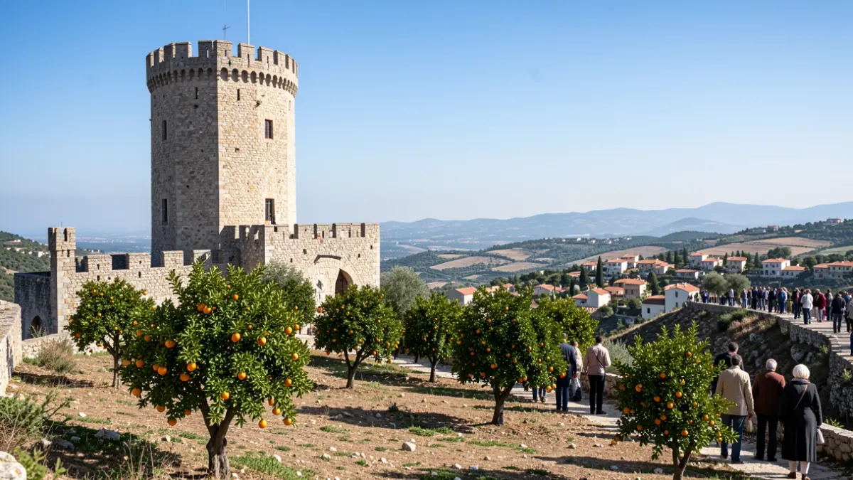 Imatge genèrica d'una torre de guaita de pedra en un paisatge mediterrani.