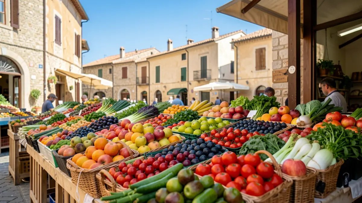 Generic image of fresh organic produce at a market.
