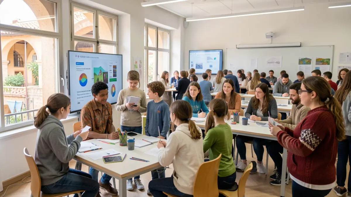 Imagen genérica de un aula inclusiva con apoyos visuales.
