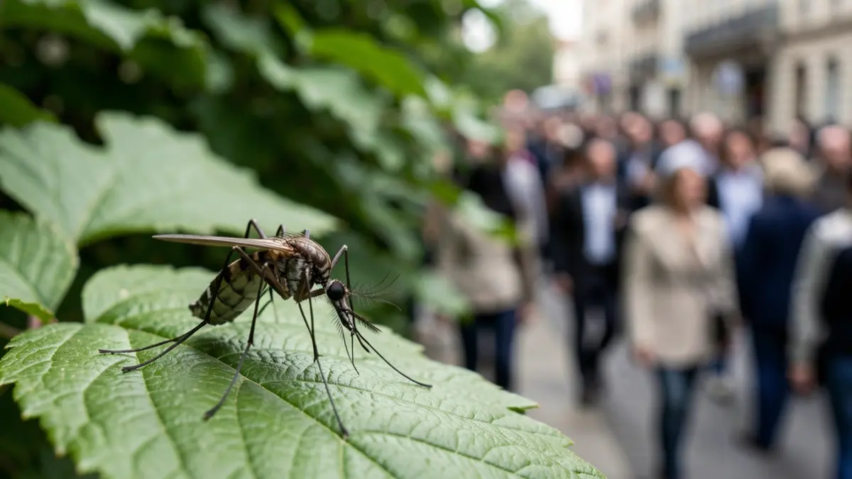Imatge genèrica d'un mosquit sobre una fulla verda.