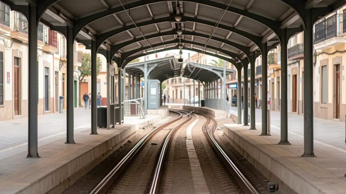 Imatge genèrica d'una andana de tramvia buida a Alacant.