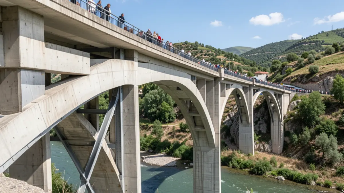 Generic image of a modern viaduct in a Mediterranean landscape.
