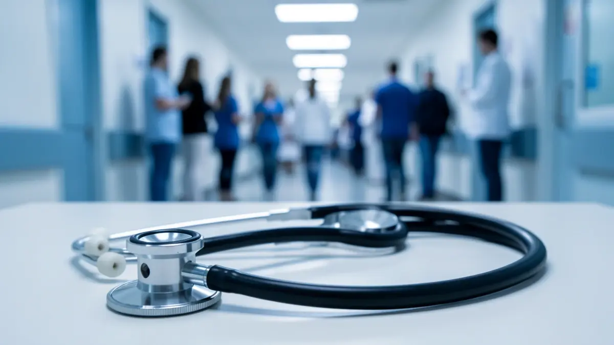 Imatge genèrica d'un estetoscopi en un hospital.