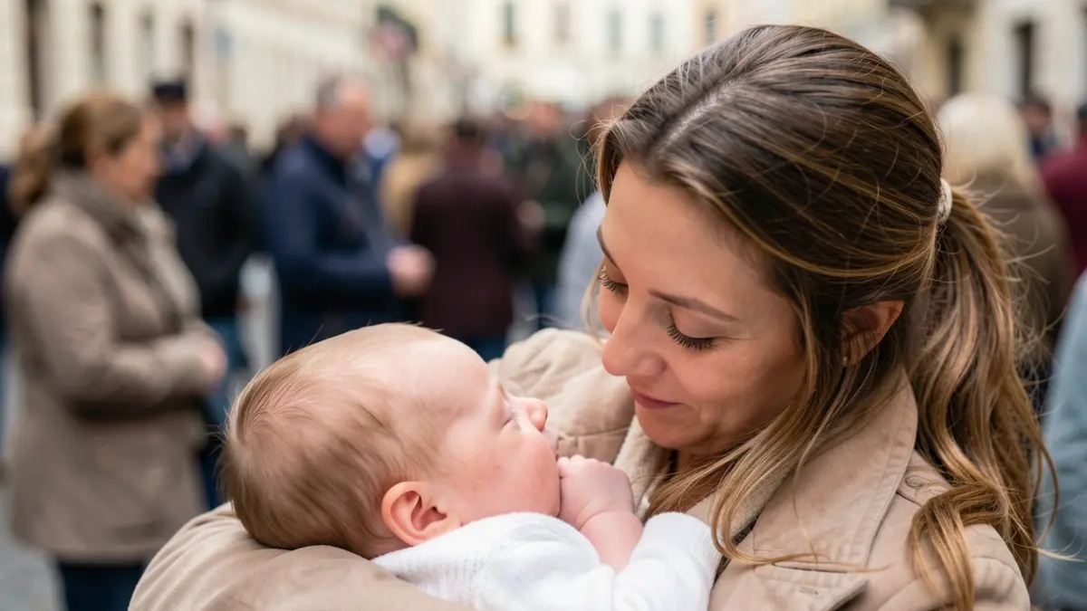Generic image of a mother breastfeeding her baby in a warm and welcoming environment.